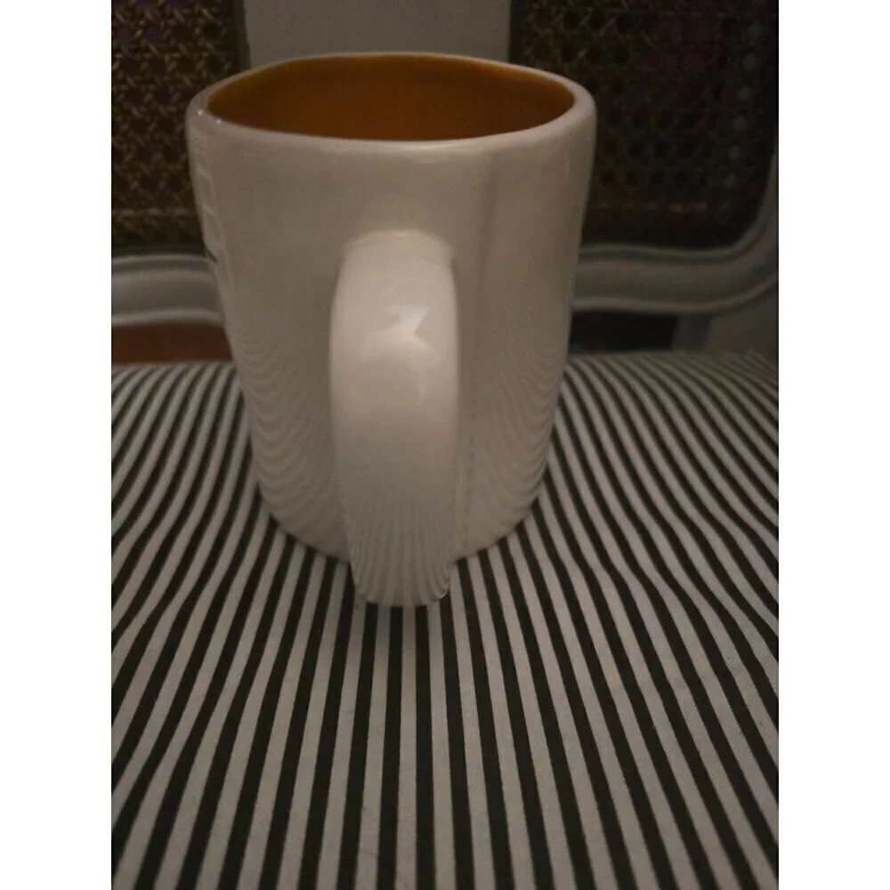 Rae Dunn Halloween Treat Candy Corn Icon Coffee Mug Orange Interior